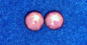 Rubí Estrella Natural, 2 Pares, 47.10 Ct, Corindón Rojo Púrpura |   Cabujón Ovalado Grande, Gema Suelta - Product Image 2