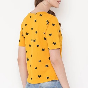 Camiseta Informal Holgada de Manga Corta, Lisa, de Primera Calidad, con Logotipo Personalizado, Camiseta de Manga Corta para Mujer - Product Image 3