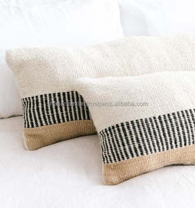 Pillow Cases Decorative Floral Weave Woven Cushion <b>Cover</b> with Soft White Cushion <b>Cover</b> from Indian Supplier - Product Image 6