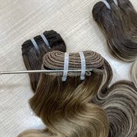 Extensions de Cheveux Blondes et Brunes, Cheveux Humains Russes Remy 100%, Ondulés, Double Trame Faite à la Machine, Vente en Gros, Cabello Humano