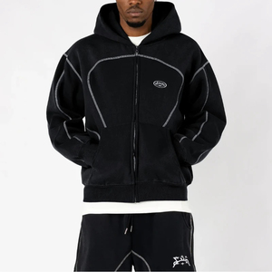 Conjunto de 2 Piezas, Sudadera con Capucha y Pantalones a Rayas, Ropa Deportiva Informal de Invierno, Estilo Holgado - Product Image 2