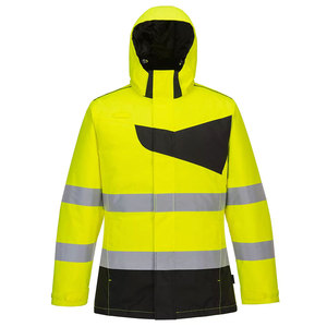 Veste de sécurité réfléchissante fluorescente jaune et noire à manches longues haute visibilité pour travaux de construction sur mesure - Product Image 1