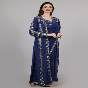 Royal Designer Style Women’s <b>Set</b> Designer Shrug Saree Blue <b>Colour</b> With Mirror Beads & Sequence work For Every Occasion - Product Image 5