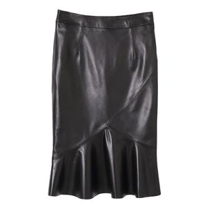 กระโปรงหนังแท้สีดำทรงเมอร์เมดเอวสูงทรงเข้ารูปสำหรับผู้หญิง สไตล์หรูหรา เหมาะสำหรับใส่ทำงานหรือไปงานปาร์ตี้ - Product Image 1