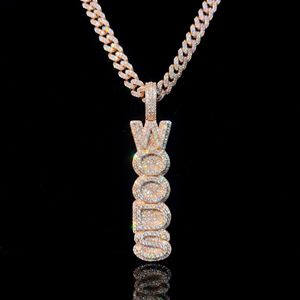 925 Silver Custom Letter Name Necklace VVS Lab Grown Diamond Personalize Hip Hop Iced Out Letter Charm Necklace Christmas Gift - Product Image 2