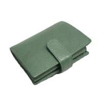 Dompet Kulit Sapi Tempat Kartu Identitas dengan Kancing Logam, Resleting Koin, Dompet Pria Lipat Tiga, RFID, Set Tag Bagasi dan Paspor