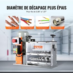 Spellatura Cavi Elettrica Automatica Motorizzata 750 W 98 Ft/min 0.06-1.57 Spellacavi Visibile per Riciclo Rifiuti Metallici - Product Image 4
