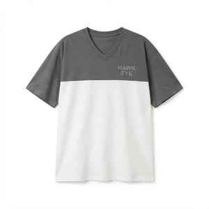 <b>Women's</b> Color Block <b>V</b>-<b>Neck</b> <b>T</b>-<b>Shirt</b> Short Sleeve Loose Fit 100% Cotton Jersey Breathable Spring Summer Casual Top - Product Image 6