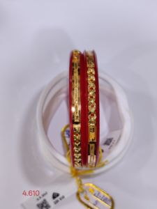 LISA JEWELLERS Bracelets Joncs en Or Massif 22K Rouge Pola pour Femme, Bijoux Traditionnels Bengalis de Mariage Vintage, Authentiques et Purs - Product Image 4