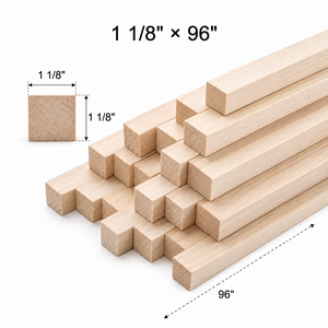 แท่งไม้ป็อปลาร์สี่เหลี่ยมแบบยังไม่เสร็จขนาด 96 นิ้ว สำหรับงาน DIY งานฝีมือ ทำเฟอร์นิเจอร์ ตกแต่งบ้าน ขนาดสั่งทำได้ ยี่ห้อ OEM EFS - Product Image 3