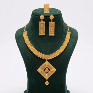 Juego de Joyería Naykk Creations para Mujer, Hecho a Mano, de Alta Calidad, en Cobre y Latón, 4 Piezas, para Compromiso, Boda, Regalo, Fiesta, 24K, Gran Venta - Product Image 1