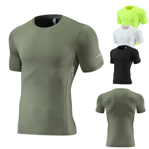 T-shirt de sport de compression pour hommes, séchage rapide, entraînement en salle de sport, fitness, coupe ample, logo avant, écologique, respirant - Product Image 5