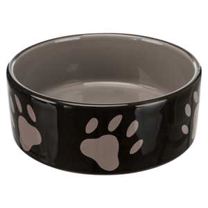 Comedero de Cerámica para Mascotas con Huellas de Patas, 1.4 L, 20 Cm, Marrón Crema - Product Image 1