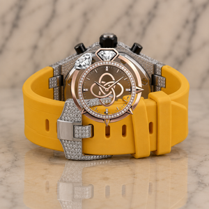 Montre de luxe pour homme en moissanite VVS, entièrement sertie de diamants, bracelet en acier inoxydable - Product Image 3