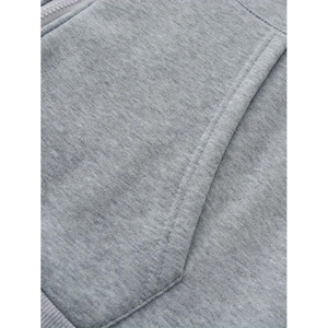 เสื้อฮู้ดดี้สีดำใหม่ บริการ OEM กำลังเป็นที่นิยม เสื้อฮู้ดซิปสีเทาสำหรับผู้ชาย แขนเสื้อแบบแร็กแลน สีพื้น ทรงลำลอง ใส่สบาย - Product Image 4