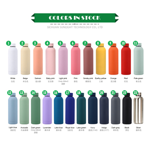 Bouteille d'eau en acier inoxydable avec revêtement en caoutchouc noir mat, 500 ml, isotherme, pour cadeau, entrepôt USA - Product Image 3