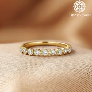 Anillo de Eternidad de Plata con Moissanita para Mujer, con Engaste de Puntas, Anillo de Compromiso Clásico, Certificado IGI, 3g - Product Image 6