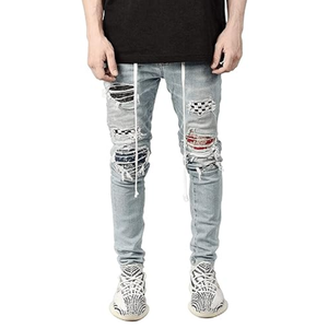 Pantalones Vaqueros de Mezclilla Azules Personalizados para Hombre, Corte Regular, para Uso Diario, Moda Urbana, Verano y Diseño Personalizado - Product Image 6