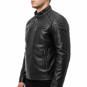 Veste en cuir pour homme, design tendance, vêtements décontractés, veste en cuir pour homme confortable et de fabrication professionnelle - Product Image 3