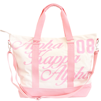   Sac fourre-tout en toile rose neutre, sac à bandoulière pour sororité, grande capacité, sac de voyage à fermeture éclair, sac à main élégant, cadeau pour femme