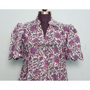 Elegante y con estilo, vestido canguro 100% algodón para mujer, hecho a mano en India, hermoso y cómodo vestido midi para fiesta. - Product Image 2