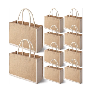 Durable Reusable <b>Womens</b> Jute Tote Bag <b>for</b> Shopping Custom Popular Lifestyle Bags <b>for</b> Promotion Wholesale Textile Packaging - Product Image 1