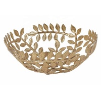 Organisateur de bijoux en métal de haute qualité petite feuille en forme de porte-anneau bibelot plat vanité plateau commode pour plateaux de rangement de noël