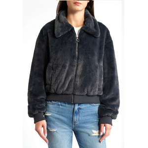 Chaqueta de Forro Polar Sherpa Premium para Mujer, con Cierre Completo, Estilo Teddy, para Invierno, Cuello Alto, Informal, para Exteriores, Personalizable, OEM, Venta al Por Mayor - Product Image 3