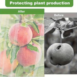 4 piezas de cubiertas de malla de PE de alta resistencia de 47.2x70.8 pulgadas con cierre de cremallera y cordón, a prueba de pájaros y ardillas, para árboles frutales y jardines - Product Image 4