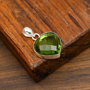 Pendentif en améthyste verte, argent sterling 925, fait main, dernier design, bijoux en améthyste naturelle, à porter pour les fêtes, cadeau - Product Image 4