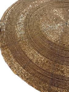 Handcrafted Round Beaded <b>Placemats</b> for Dining Table Wedding <b>Christmas</b> Decoration Family Gathering Parties from India - Product Image 2