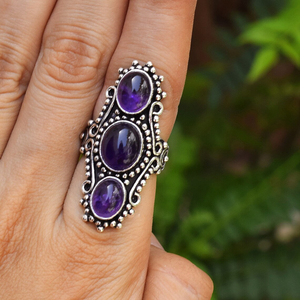 Amethyst <b>Ring</b> 925 Sterling Silver Handmade Gemstone Jewelry Elegant <b>Statement</b> <b>Ring</b> for Women Gift - Product Image 1