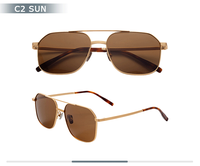 Lunettes de soleil polarisées Fashion Square à double couche, protection UV, monture légère et durable, unisexe, confort optimal pour la plage