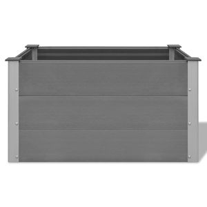 Bac à fleurs élégant en composite bois-plastique gris et aluminium surélevé - Product Image 5