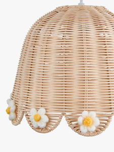 Floral Rattan Pendant Lamp Handmade Woven Bohemian Style <b>Nursery</b> <b>Light</b> Round Shape Plant Fiber Kids Room Decor - Product Image 4