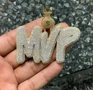 Pendentif personnalisé pour femme en moissanite véritable taille ronde 3 carats, style hip-hop, plaqué argent sterling 925, cadeau diamant Tishya - Product Image 2