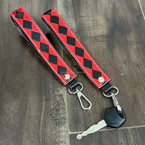 Llavero de Cuero Vacuno a Cuadros de Moda, Accesorios al por Mayor, Correa de Muñeca con Gancho Metálico, Llavero de Cuero Personalizado para Unisex - Product Image 6