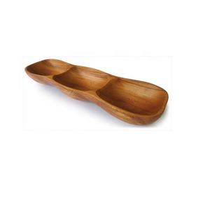 Bandeja de servicio de madera antigua, producto de alta oferta Eco, madera Natural con 3 porciones decorativas especiales - Product Image 5