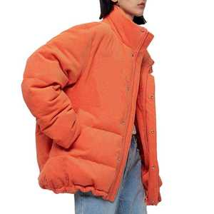 Custom <b>Men</b> Corduroy Puffer <b>Jacket</b> Stand Collar Winter <b>Warm</b> Cotton Down Unisex Outdoor Coat - Product Image 4