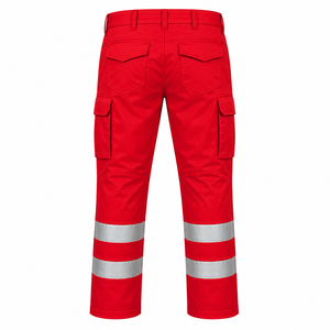 Pantalon de sécurité haute visibilité de qualité supérieure avec bande réfléchissante, pantalon cargo de chantier, couleur unie, pantalon de travail minier personnalisé - Product Image 2