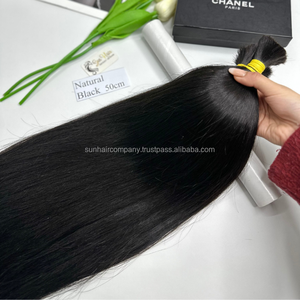 Extensions de Cheveux Humains Vietnamiens Remy 100%, Super Double Dessiné, Haute Qualité, en Vrac, 50cm - Product Image 6