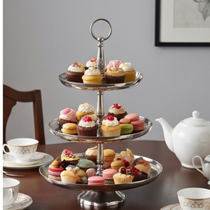 Premium Three Tier Decorative Stainless Steel <b>Cake</b> <b>Stand</b> Handmade Multi Layer Serving Tray For Desserts And Pastries - Product Image 6