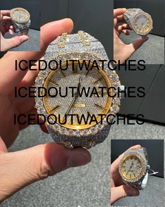 Reloj de Lujo para Hombre, Estilo Hip Hop, Automático, con Cristal de Moissanita, Correa de Acero Inoxidable, Caja Chapada en Oro, Resistente al Agua 10 Bar - Product Image 2