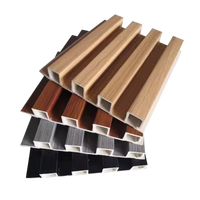 Panel de Pared WPC Ecológico, Acanalado, Moderno, Estilo Asiático, Impermeable, Resistente al Fuego, para Uso Doméstico, Proyectos de Construcción, Venta al Por Mayor