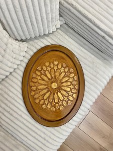 Middle Eastern Style Wooden Serving Tray With Golden Printing for Dates Arabic Coffee Ramadan Eid Hospitality Decoration - Product Image 5
