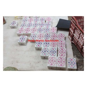 Fabriqué à la main, nouveauté, assortiment de boîtes en marbre incrusté de nacre, forme carrée pour cadeau - Product Image 5