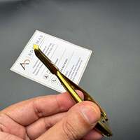 Coupe-cuticules professionnel en acier inoxydable plaqué or avec embout de 6 mm, outil de soin des ongles de précision, service OEM