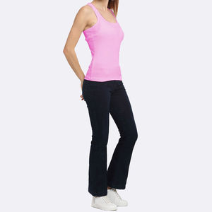 Débardeur pour femme à col rond sans manches en polyester/coton respirant pour la plage et la natation, option logo sur le devant - Product Image 6