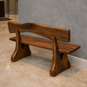 Banc d'extérieur Luxali C008 en noyer massif, fabriqué à la main, design moderne, écologique, durable, 3 places, prix usine. - Product Image 5