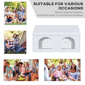 Carpa Blanca para Fiestas de 16 Pies x 13 Pies con Puertas Dobles, Cuatro Ventanas Laterales para Bodas, Estructura de Acero para Fiestas y Eventos - Product Image 4